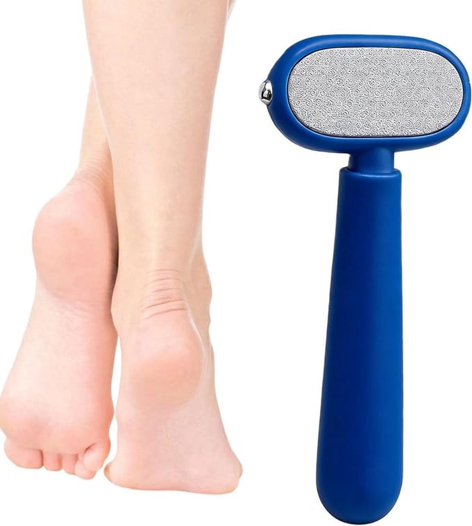 Voetvijl - Voetrasp Pedicuretool - Eelt Verwijderen - Dubbele Zijde - 11.5 cm - Wit Blauw