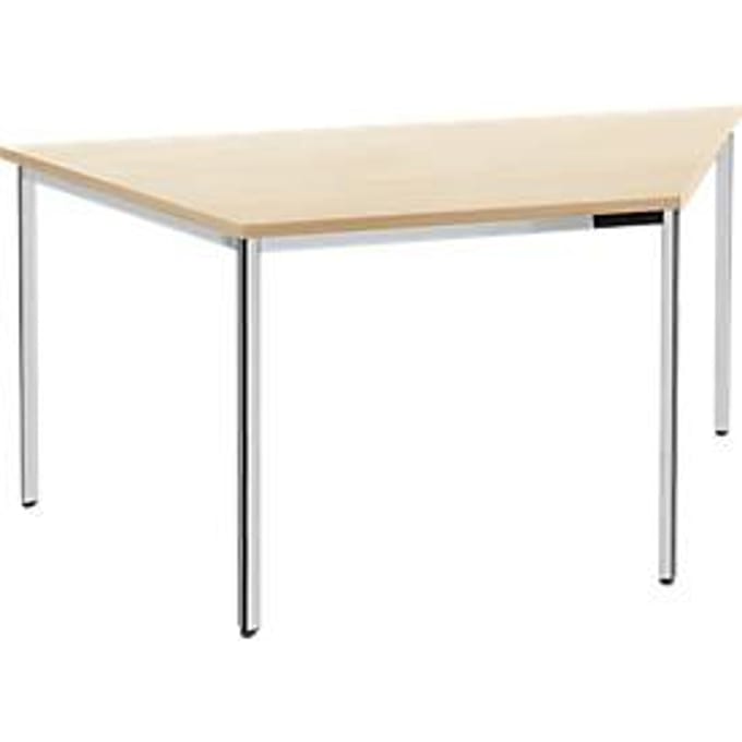 Vergadertafel, trapezium 1600 x 800 mm, esdoornpatroon