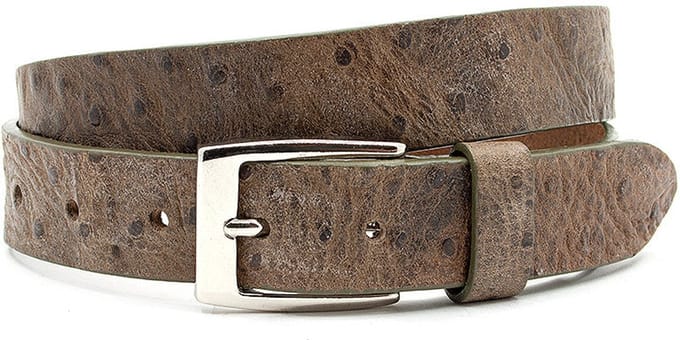 Leren kinderriem taupe - breed - Leer - Jeans riem - Stoer - Maat 80