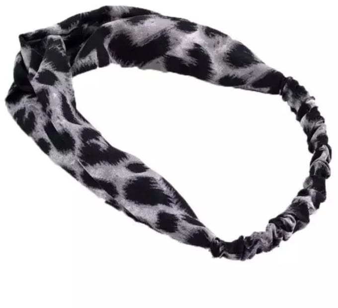 Haarband panterprint grijs/wit - haar - haar accessoires- vrouw - kind - schattig
