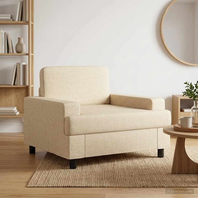 vidaXL - Fauteuil - Crèmekleurig - Stof