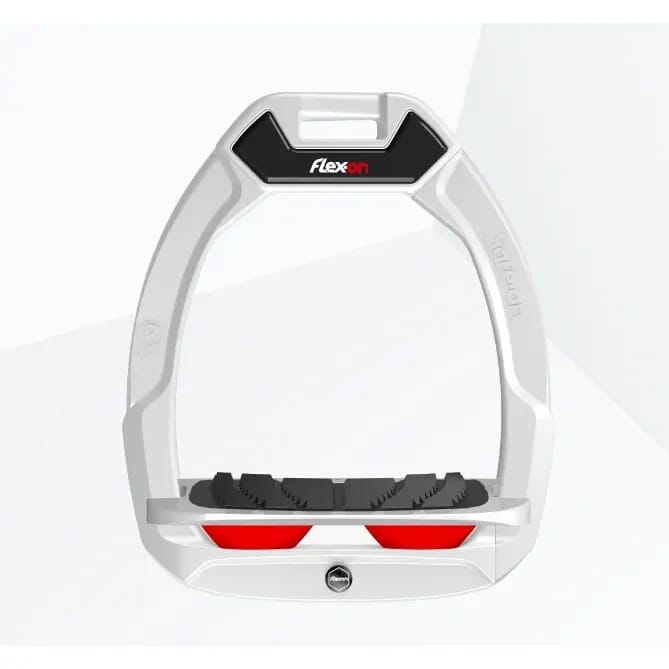Veiligheidsequitation stijgbeugels Ingelend Grip Wit/Grijs/Rood Flex-On Safe-On
