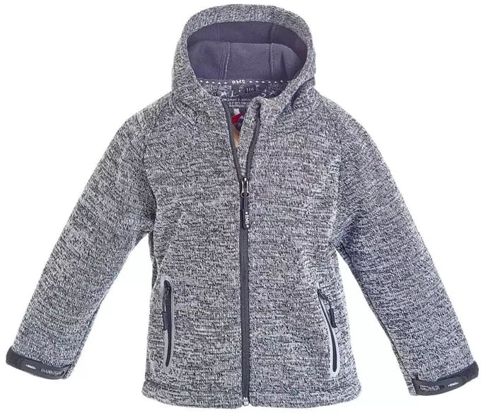 BMS Softknit-jassen met capuchon voor kinderen, antraciet