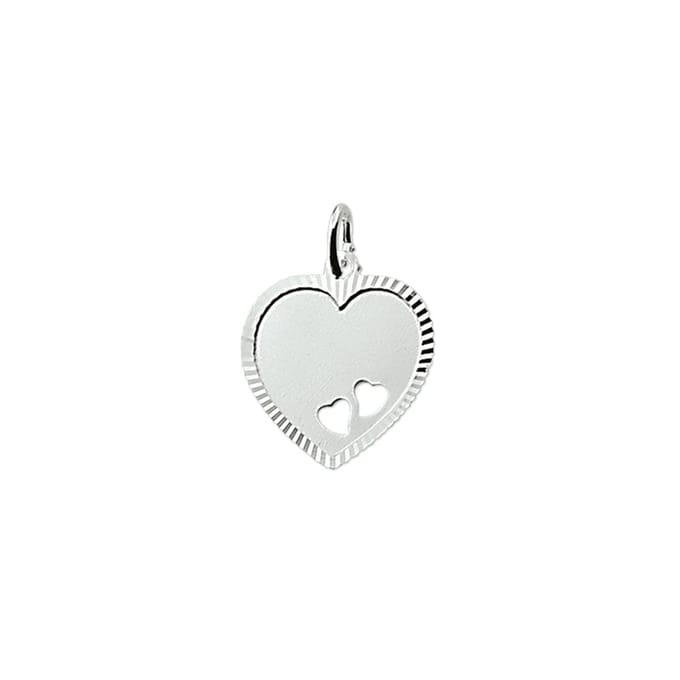 zilver gerhodineerd graveerhartje gediamanteerd 1322441