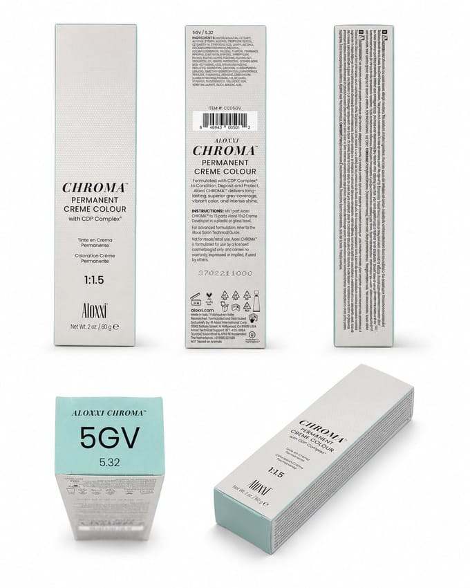 Aloxxi - Chroma - Permanent Creme Colour With CDP Complex - 5GV & 5.32 - 60 g