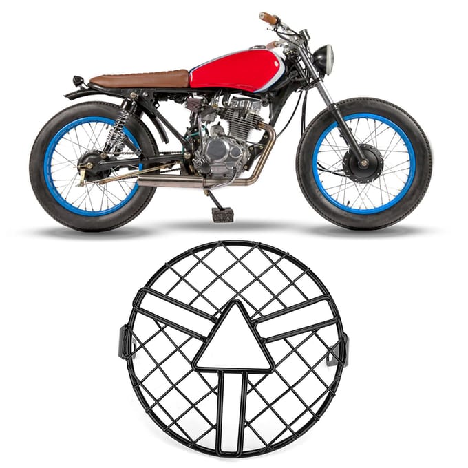 Motorfiets Koplamp Beschermrooster Koplamp Grill Cover Beschermer Past voor CG125 GN125 black