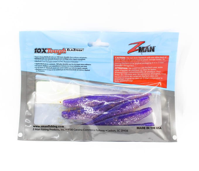 Zman Soft Lure Jerk ShadZ 4 Inch 5/Pack Dark N Stormy (5589)