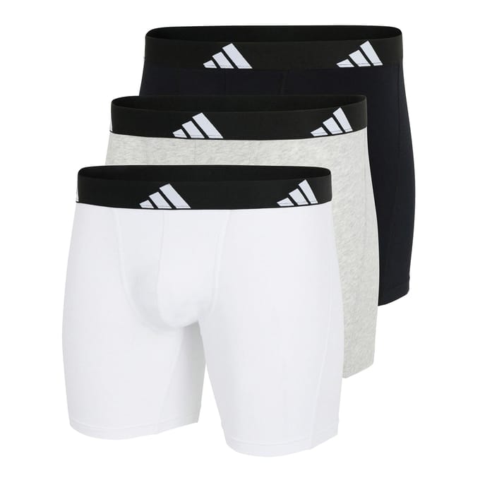 adidas Sportswear 3PK Boxer Brief - Active Flex Cotton - Onderbroek Mannen - zwart/wit/grijs gemêleerd