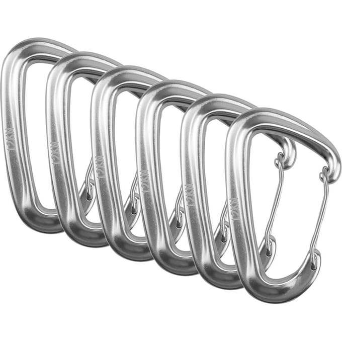 6 stuks karabijnhaak 12KN zware karabijnhaak clips voor hangmatten kamperen wandelen backpacken zilver