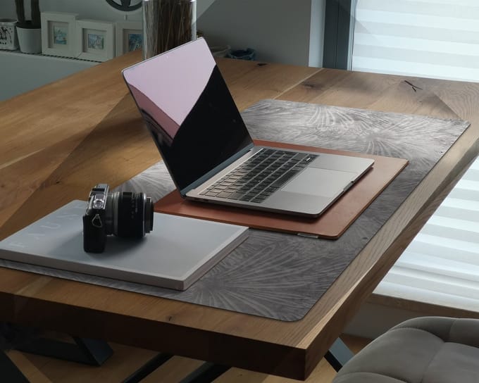 Coloray Bureau Onderlegger - Art Deco Bureau Onderlegger XXL - 100 cm x 50 cm - Grijs Bureau Onderlegger - Computer Mat - Bureau Pad - Bureau Mat - Bureaumat