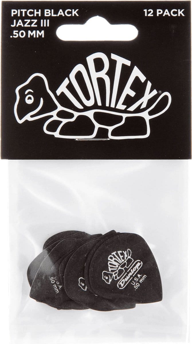 Jim Dunlop Tortex - Plectrums - Standard Jazz III - 0,50 mm - Player's Pack 12 Stuks