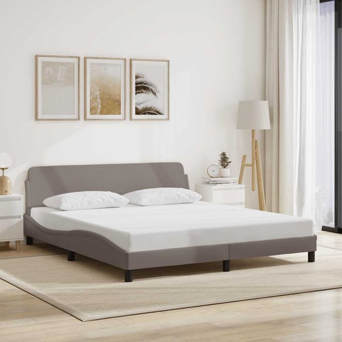 vidaXL - Bedframe - "Dover" - stof - taupe - 180x200 - cm