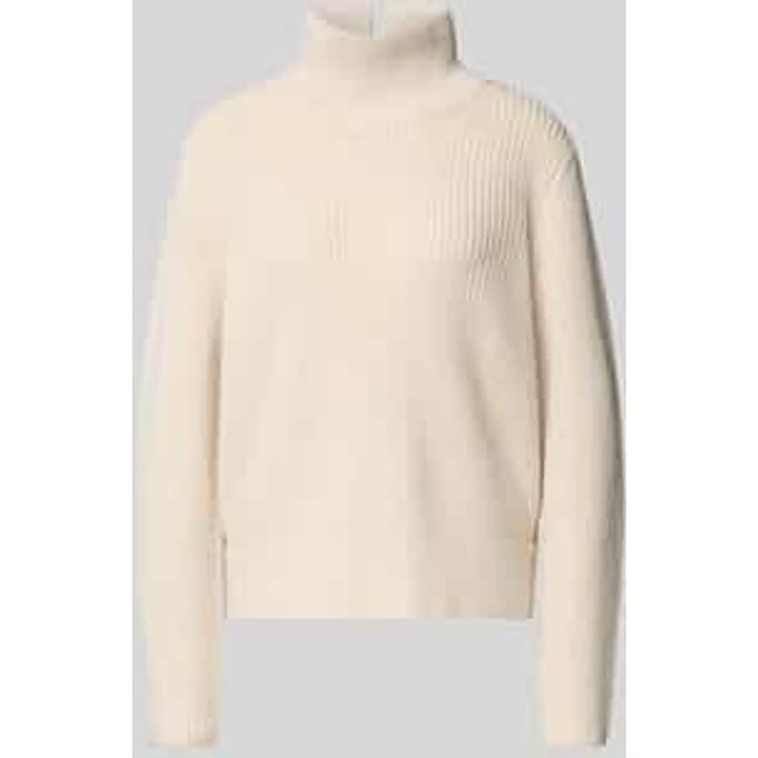 Gebreide pullover met geribde opstaande kraag