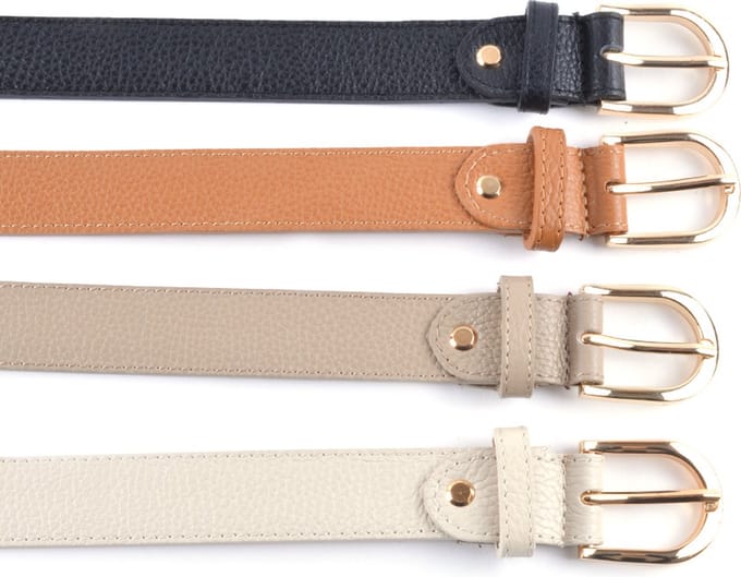 Giuliano Lederen Riem - Zwart - Made in Italy
