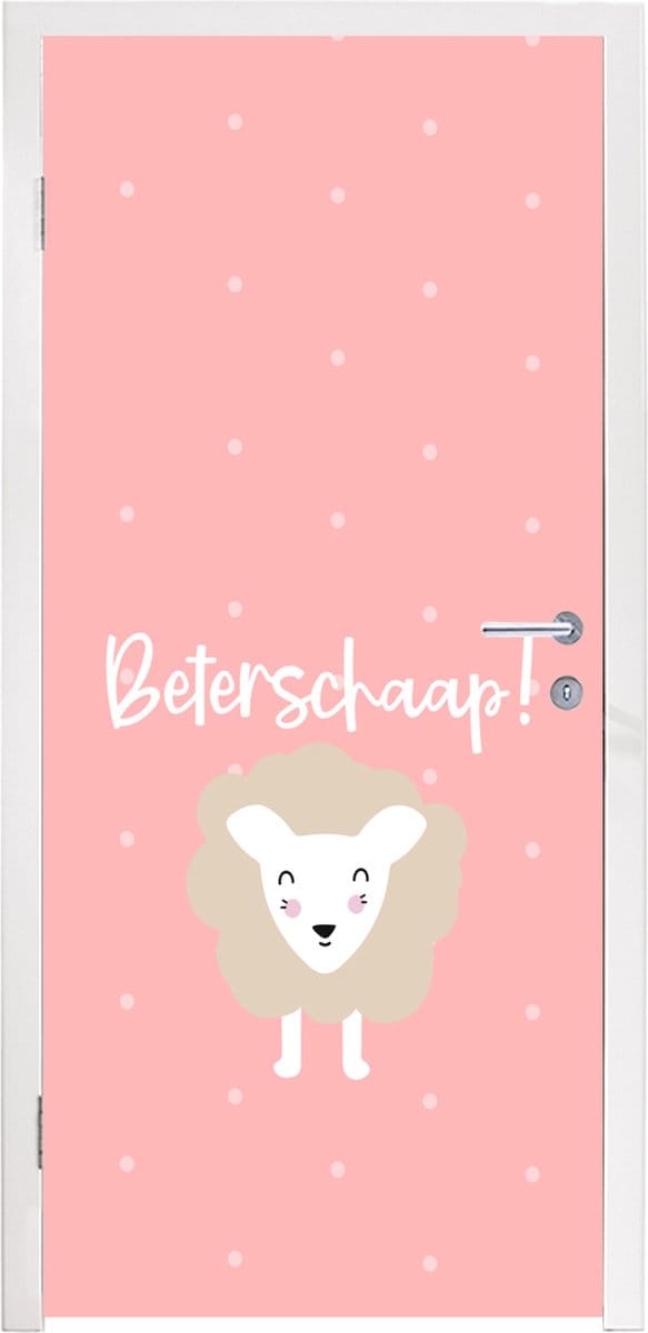 Deursticker Sterkte - Quotes - Stippen - Schaap - 90x205 cm - Deurposter