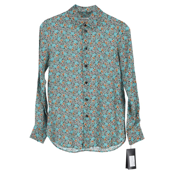 Saint Laurent overhemd met knoopsluiting in viscose met bloemenprint