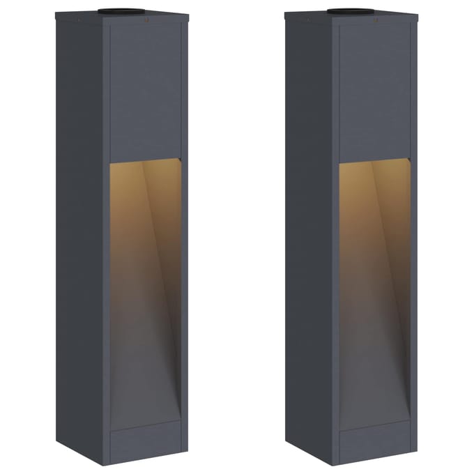 vidaXL Zonne LED Padverlichting 2 st Warmwit 18 x 18 x 80 cm
