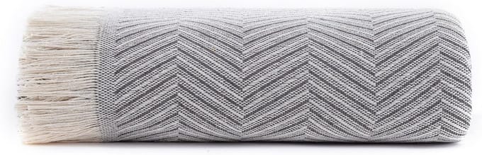Multifunctioneel sprei 230 x 260 cm in donkergrijs met visgraatpatroon