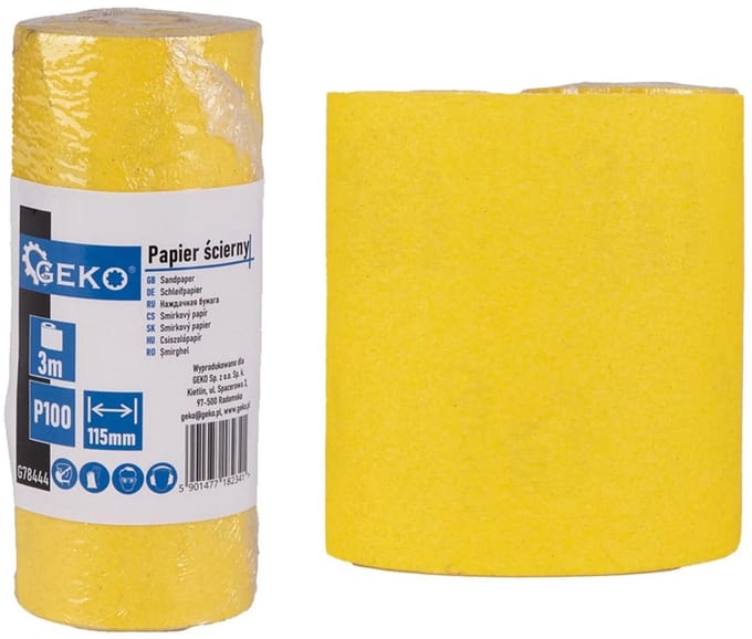 GEKO Schuurpapier op rol - 115 mm x 3 m - korrel P100 - 1 stuk