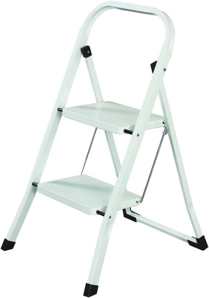 Trapladder voor Huishoudelijk Gebruik - Staal, 2 Treden, Helder