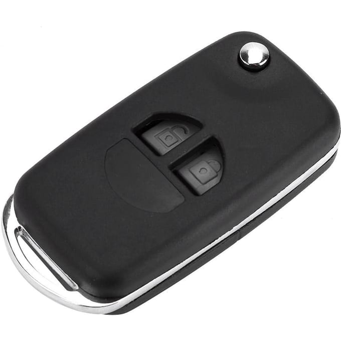2 Knops Auto Afstandsbediening Klapsleutel Fob Hoes Blad Cover Shell Past voor SUZUKI SWIFT GRAND VITARA ALTO gray