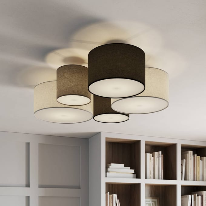 Trio Leuchten sectos - Plafondlamp - 5 lichts - L 90 cm - Wit