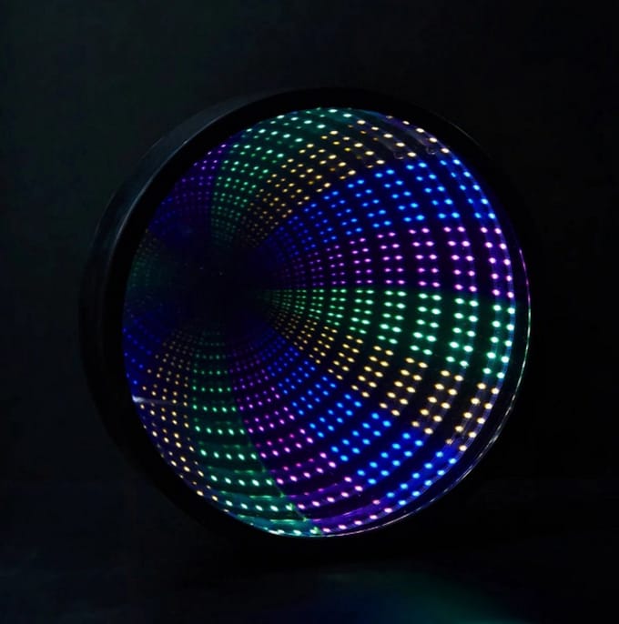 LED Infinity Spiegel - Muur- en Tafel gemonteerd - Creatieve Unieke Spiegel - Vermaak 3D Decoratie