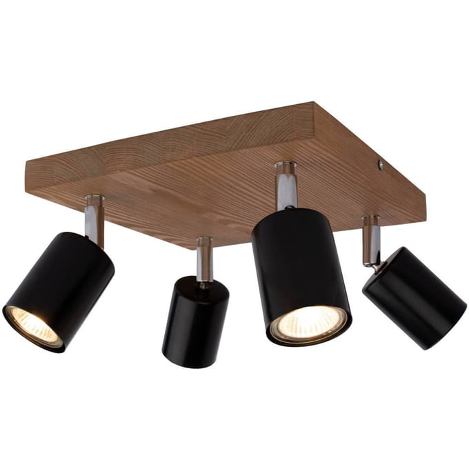 Envostar Alara Spot 4-lamps 25x25cm dennenbruin