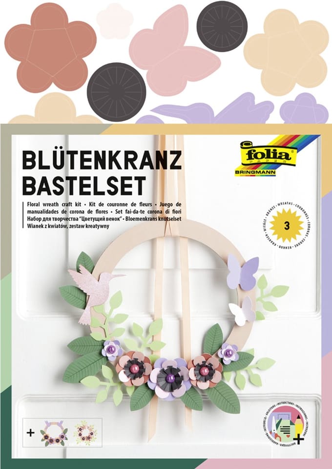 Creatieve bloemenkrans-set voor 3 kransen