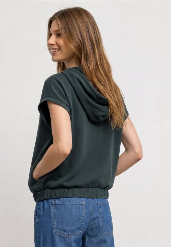 Silk-Look vest met capuchon