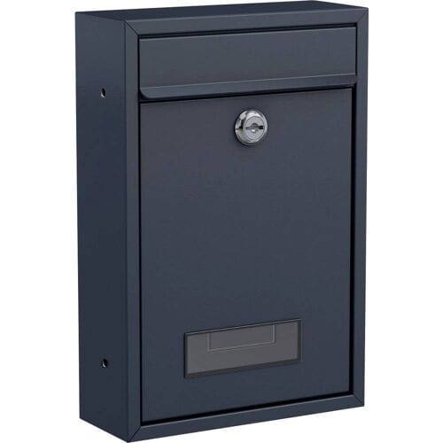 Basi 2170-1305 BK 100M Brievenbus Staal Antraciet (mat) Sleutelslot