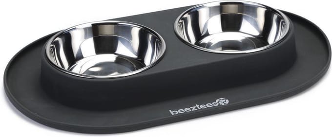 Beeztees - Dinerset Hond - Siliconen - Antraciet - 40x24x4,5 cm