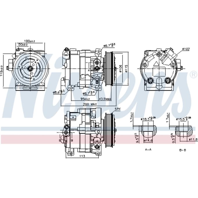Compressor airconditioning NISSENS 890187