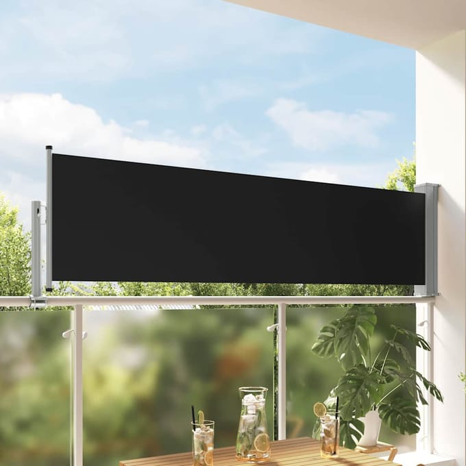 vidaXL - Tuinscherm - uittrekbaar - 80x300 - cm - zwart