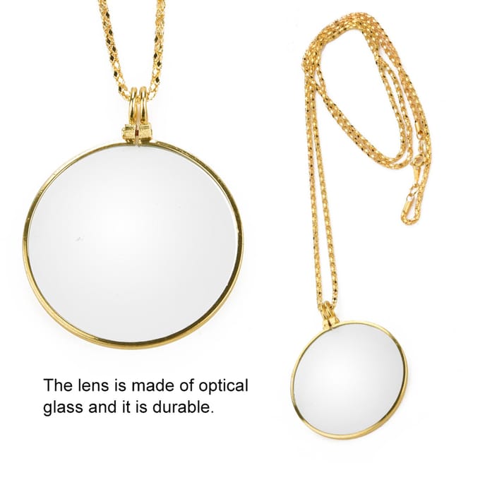 5X Vergrootglas Monocle Lens Ketting Vergrootglas Loep (Goud)