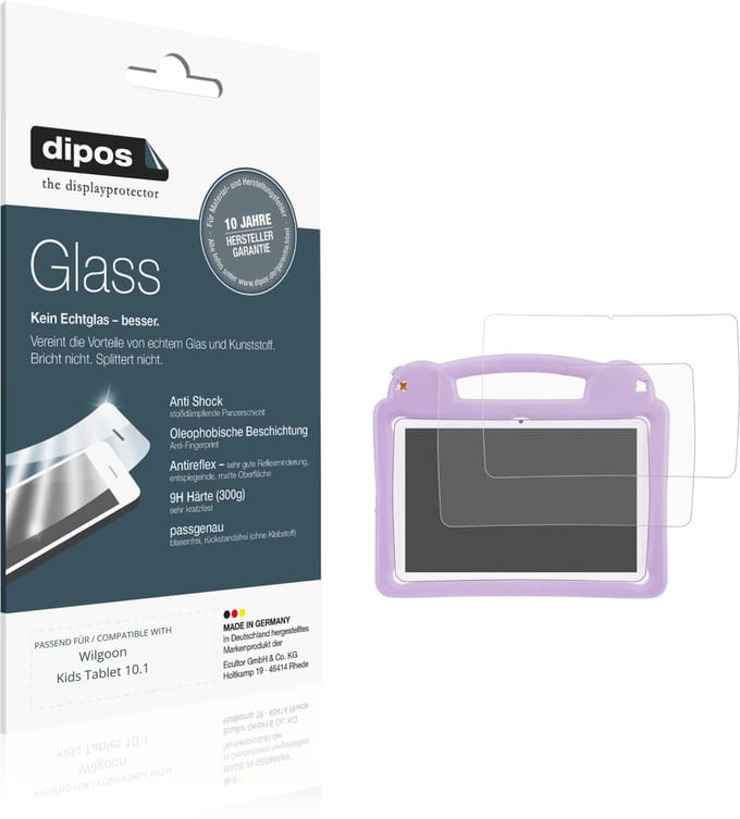 dipos – 2x Matte Pantserfolie geschikt voor Wilgoon Kids Tablet 10.1 | 9H Screenprotector