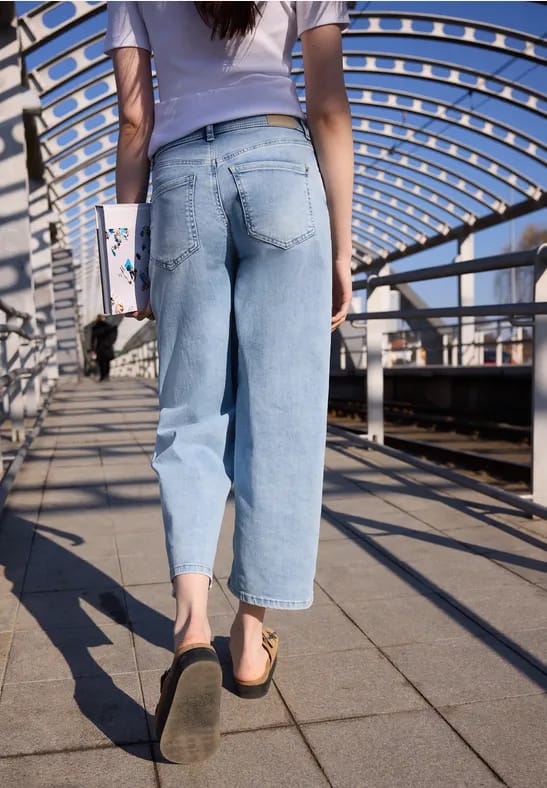 Jeans met gebleekte Wide Legs