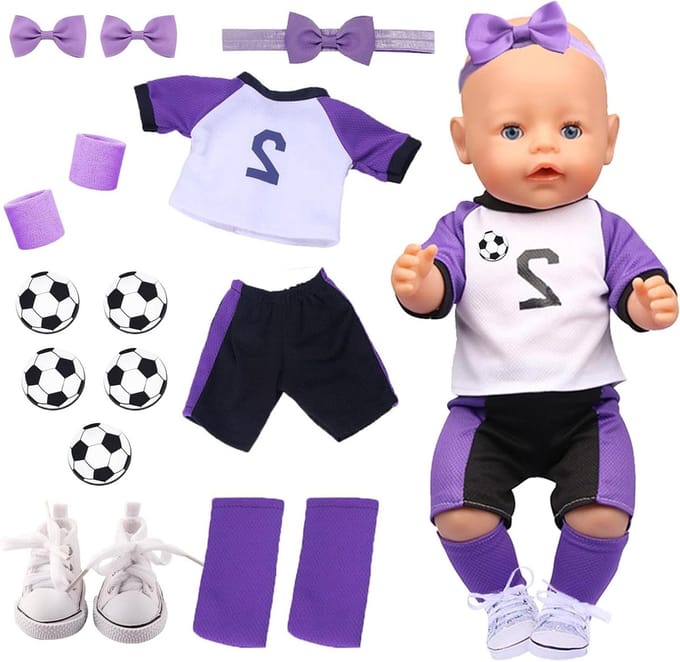Allecto Plus - Voetbalpoppen Kleding voor Kinderen van 30-45 cm