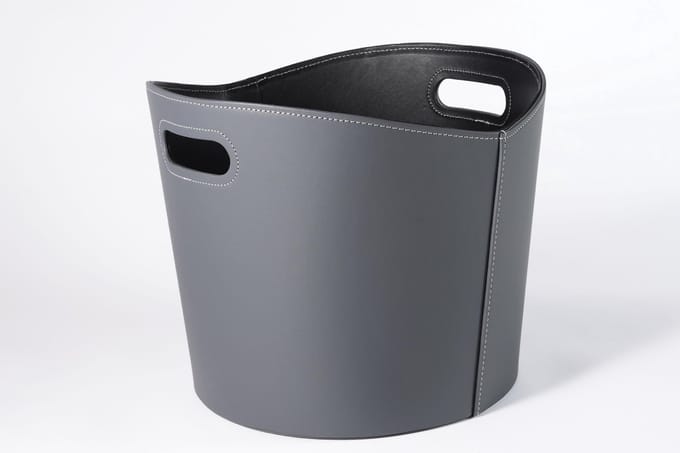 Houtmand 49: Grijs lederlook Rond ø 38cm