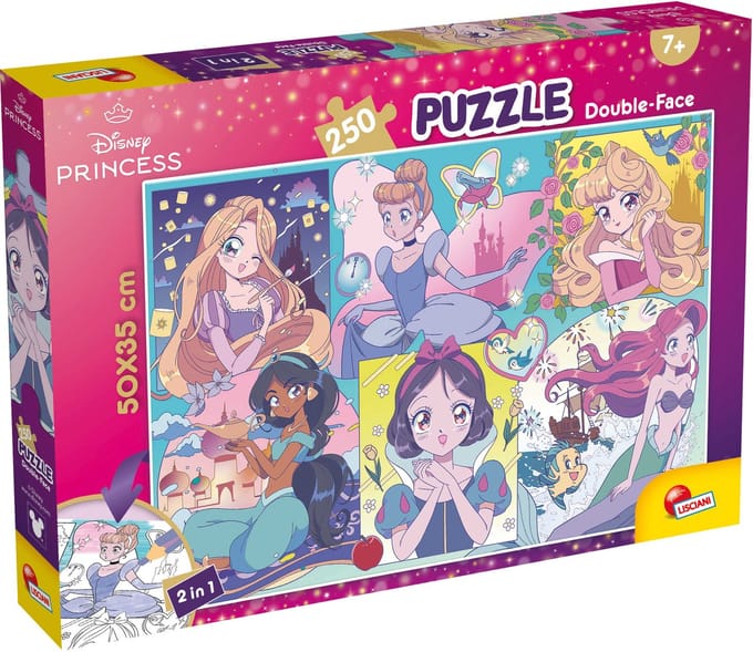 Lisciani - Disney Princess - Double face - Puzzel - manga - 250 stukjes