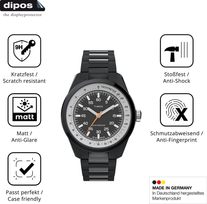 dipos – 2x Matte Pantserfolie geschikt voor Timex Huckberry x Timex 1979 | 9H Screenprotector