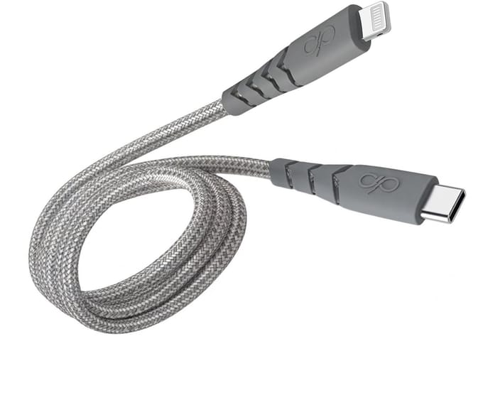 Force Case, USB-C naar Lightning Oplaadkabel 3A - Ultra-Resistant - 1.2m, Grijs