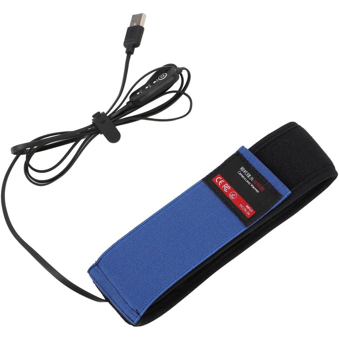 Lenswarmer Anti-condens Drie Temperatuur Instelbaar USB Klittenband Lensverwarmer voor Camera's Telescopen black