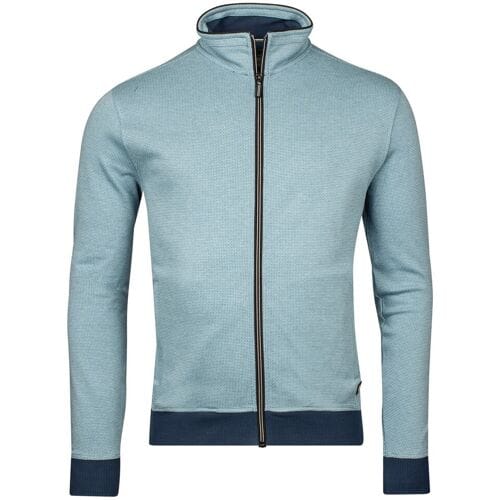 Baileys Vest Sweat Cardigan Zip Yarn Dyed Jacquard Doubleface Interlock Steel Blue / male