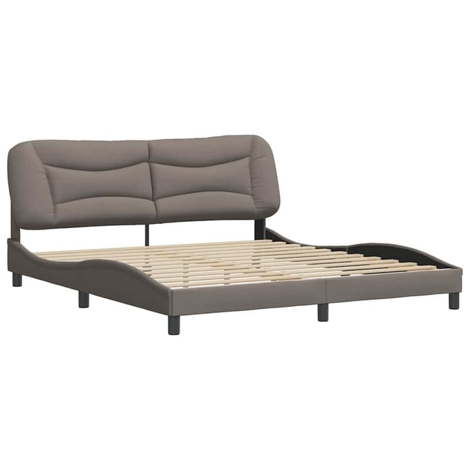 vidaXL - Bedframe - zonder - matras - "Hvar" - stof - taupe - 180x200 - cm