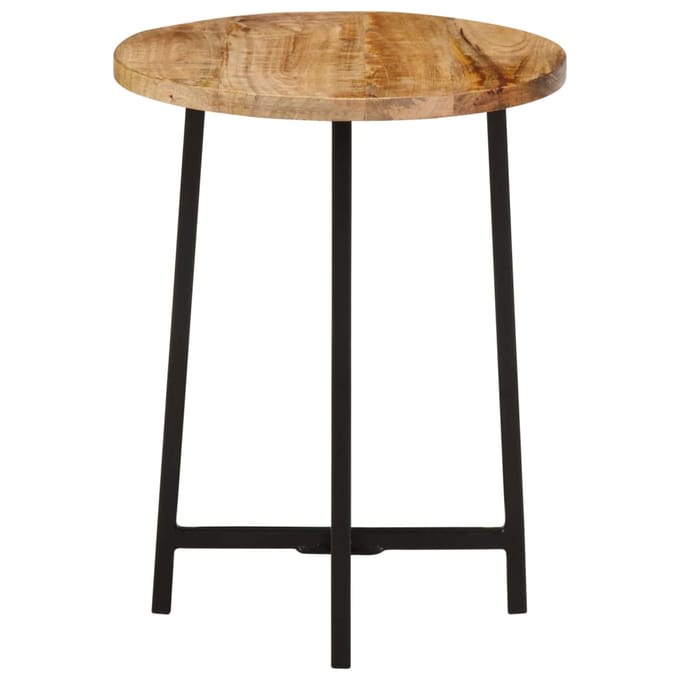 vidaXL - Salontafel - 35x35x45 - cm - massief - mangohout - en - ijzer
