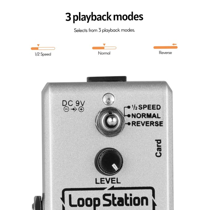 Ammoon Loop Station Mini Guitar Looper Effectpedaal 10 minuten opnametijd 3 werkmodi True