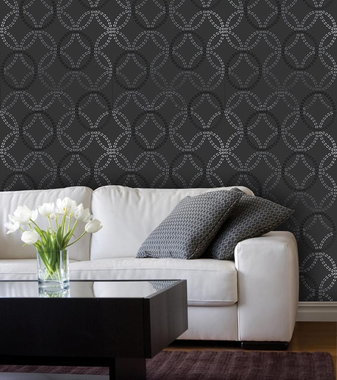 Dutch Wallcoverings Schuimvinyl African Circles - grijs/zilver