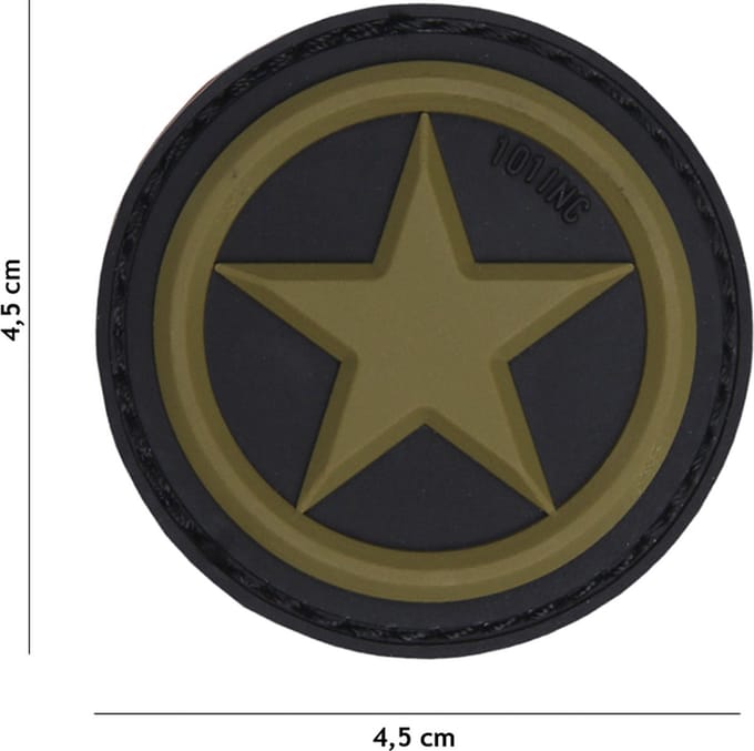 101 Inc Embleem 3D Pvc Usa Star Groen 18063