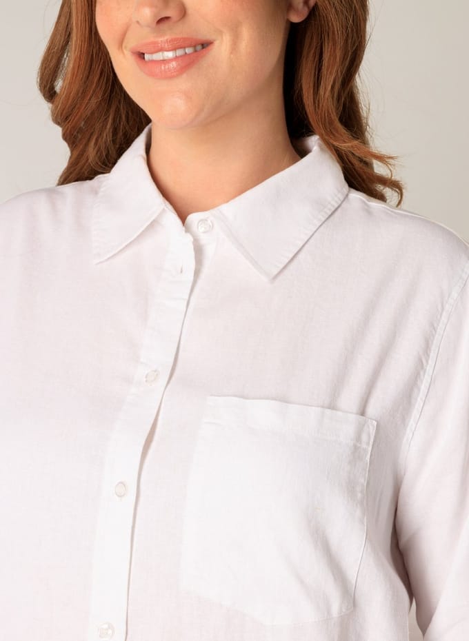 BASE LEVEL CURVY Yaella Shirts - Natural White - maat 0(46)